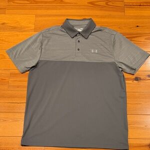 Under Armour Men’s Two-Tone Gray Short Sleeve Polo